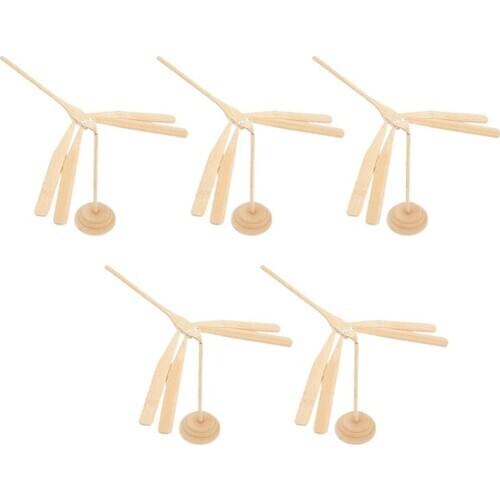 5pcs Bamboo Balance Dragonfly Bamboo Dragonfly Adornment Handicrafts Bamboo Toys Ornament