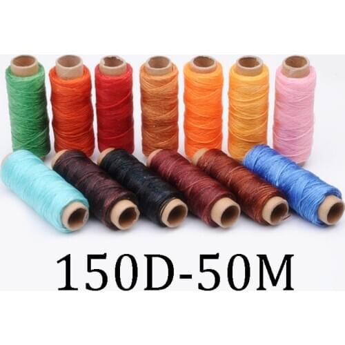 50M Waxed Thread Cotton polyester Hand Knitting String Strap Necklace Rope Bead Sewing Craft for Leather Caft Stitching 0.8MM