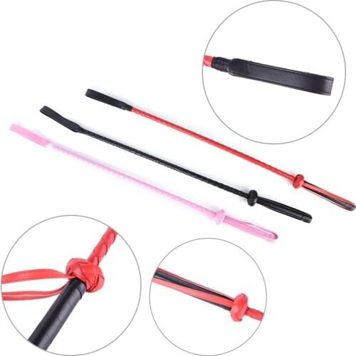 60CM Black Faux Leather Flogger SM Horse Whip Sex Products Flogger Riding Crop Sex Toy Fetish