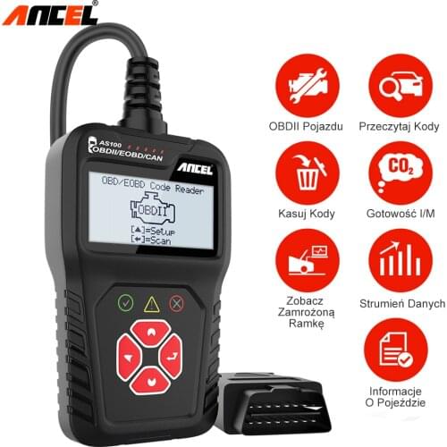 Ancel AS100 OBD2 Scanner Automotriz Diagnostic Read Clear Erase Codes Tool Professional OBD 2 Automotive Scanner PK ELM327 V1.5