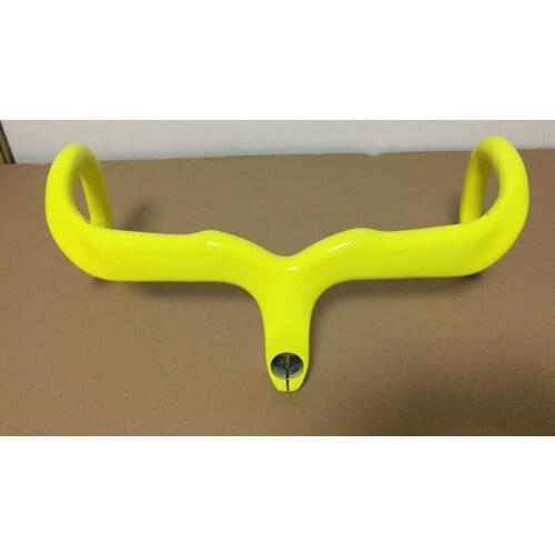 Arrowter-Manillar de bicicleta de carretera de fibra de carbono, vástago de manillar de bicicleta con curva integrada, fluo