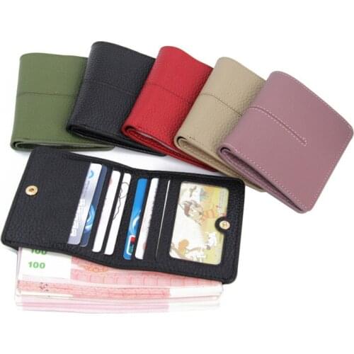 Genuine Leather Bank ID Business Phone Credit Card Holder Men Women For Cover On Case Wallet Female Male Bag Small Purse