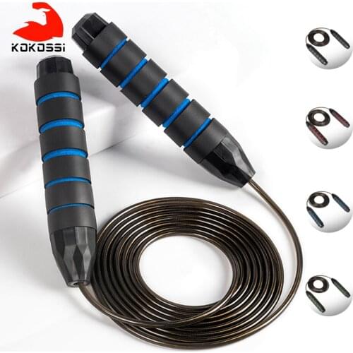 KoKossi Profession Double Bearing Skipping Rope Outdoor Home Fitness Exercise Workout Steel Wire Bearing Jump Rope Body Building