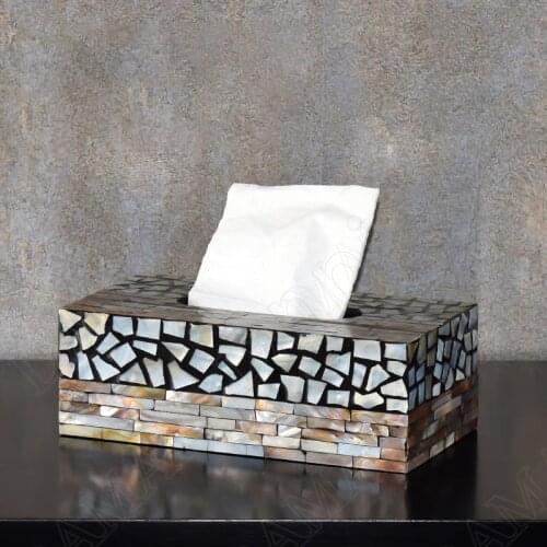 Natural Color Shell Tissue Box Creativity Living Room Modern Paper Boxes Restaurant Desktop Napkin Organizer Home Decoration