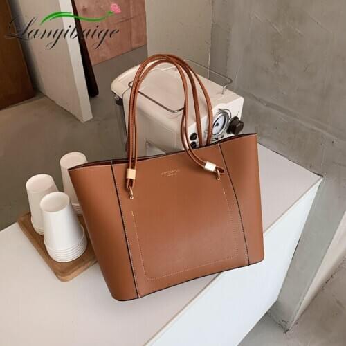 LANYIBAIGE Tote Bag Elegant Intellectual Female Bag High Quality Leather Shoulder Bag Large Capacity Travel Bag For Women 2020