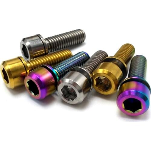 M5 m6 m7 Titanium Screw , TC4 Hex Socket Head Cap Screw With Washer , GR5 Titanium Alloy Fasteners,E007