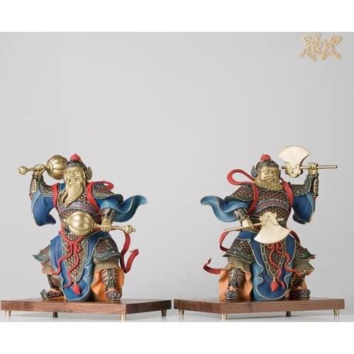 Full-copper Decoration Copper Handicraft of Double Home Decoration of Chinese Traditional Goddess Door and God