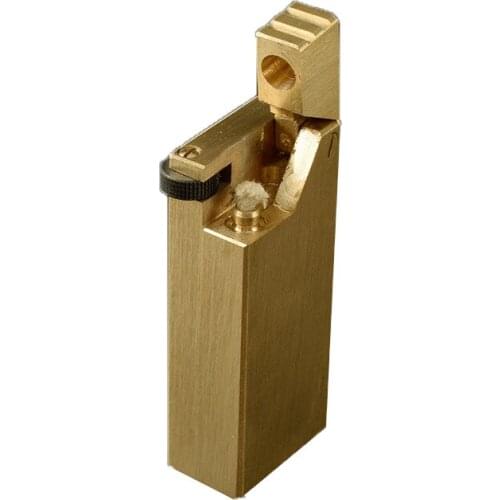 Metal Brass Gasoline Lighter Men Vintage Collection Fluid Oil Lighter Size 15*25*58mm