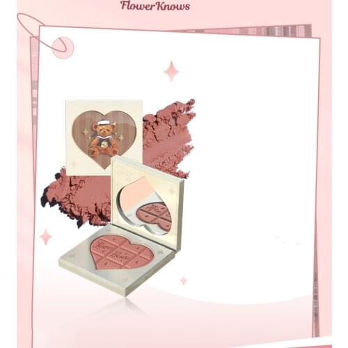 Teddy Bear Series Cute Makeup Blush Palette With Mirror Nude Natural Women Beauty Face Makeup Cosmetics