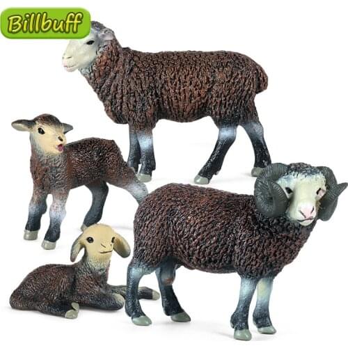 Simulation Farm Animals ​ABS Action Black Sheep Solid Model Figures Collection Doll Educational Toys for Children Ornaments Gift