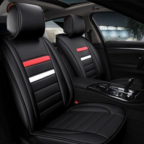 Fashion PU Leather Car Seat Cover Set Fit Universal High Breathable Interior Accessories Decoration Protector Cover Car-Styling