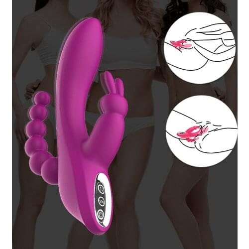 Powerful Vibrator Rabbit 3 In 1 Female Masturbators Clitoris Stimulator Dildo Sex toys products For Women A Couple Adults 18