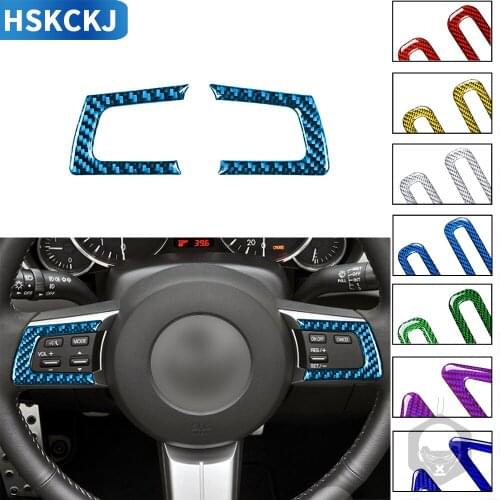Carbon Fiber Steering Wheel Button Switch Frame Tuning Sticker Car Accessories For Mazda MX-5 Miata 2009-2015 MX5 NC Roadster