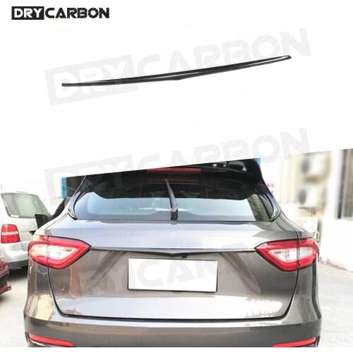 Carbon Fiber Rear boot Cargo Lid Cover Tailgate Door Trim Molding Garnish Sticker for Maserati Levante 2016-2019 Bumper