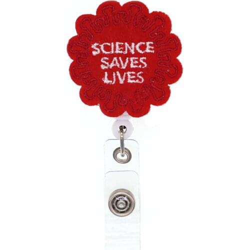 New Arrival Science Saves Lives Retractable Felt ID Badge Holder Reel