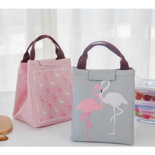 New Flamingo Waterproof Oxford Lunch Bag Baby Milk Bottle Insulation Bags Infant Kids Food Breast Milk Warmer Thermal Woman Bag