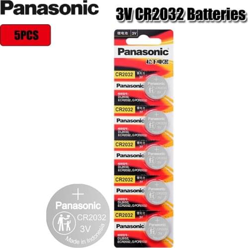 PANASONIC 5pcs original brand new battery cr2032 3v button cell coin batteries for remote watch computer electronic cr 2032