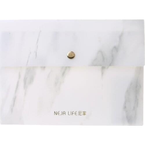 A4/A5/B5 Portable Marble Pattern PP File Folder Document Examination Paper Bag for Office School Students Supplies XXUC