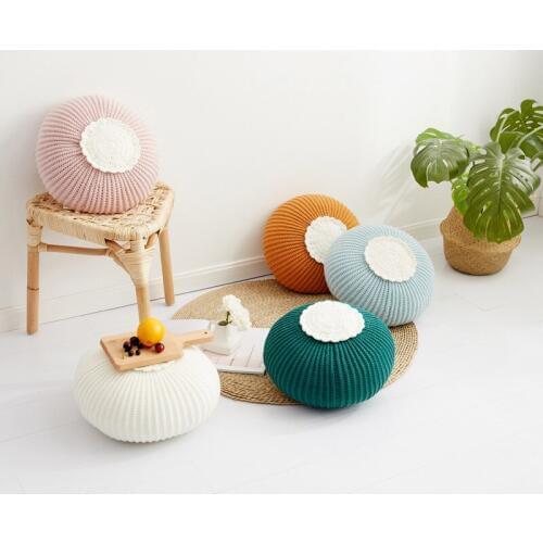 Pumpkin Pillow Vegetable Back Cushions Woven Cute Support Soft Home Office Chair Pad Travel Pillows Baby Kids Room Nursery Decor