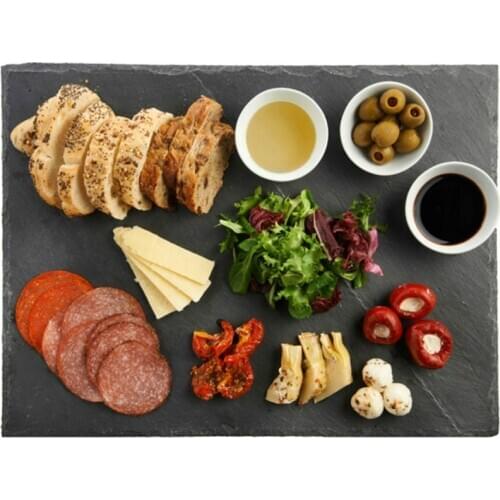 Household Slate Stone Coasters Square Black Natural Edge Stone Drink Coaster Pad Serving Plate for Bar Kitchen Home
