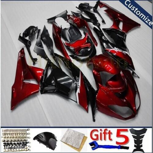 Full fairing kits For ZX-6R 2009 2010 2011 2012 ZX636 09 10 11 12 ZX6R ABS plastic motor panels kit Injection mold red black