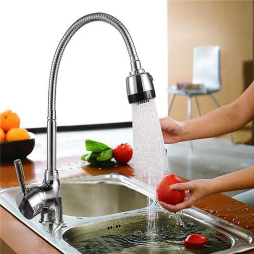 LIUYUE Kitchen Faucets Chrome Brass Button Switch 360 Rotate Kitchen Faucet Cold Hot Water Sink Mixer Tap Torneira Free Shipping