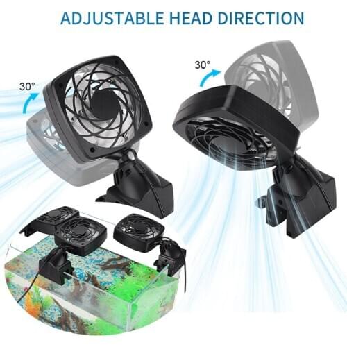 110-240V Aquarium Fan Automatic Temperature Control Tank Cooling 360 Rotating Fish Tank Fan Water Cooling Mute Detachable 1-4