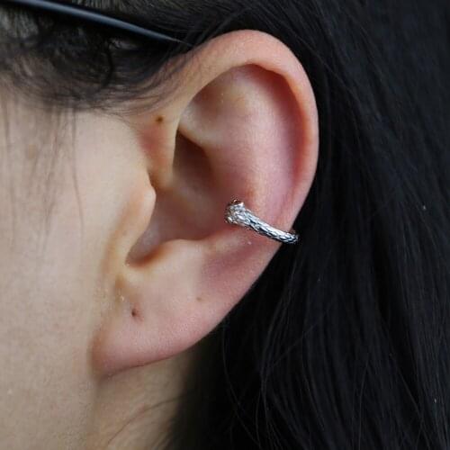 Vintage Turkish Lucky Snake Clip Earrings Gold Silver Color Ear Cuffs for Women Girs Non Piercing Jewelry Cute Animal Brincos