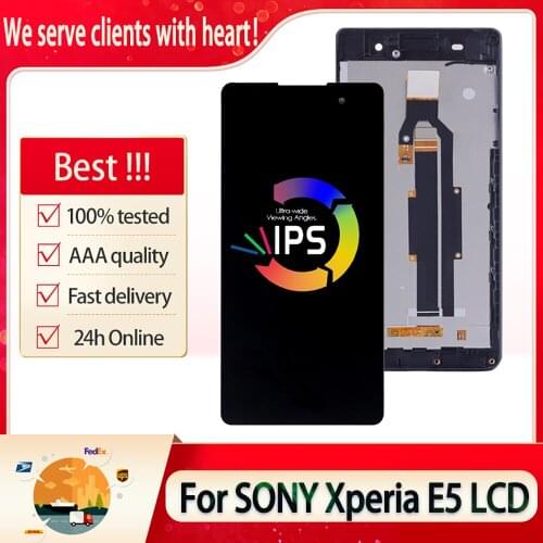 5.0" For SONY Xperia E5 F3311 F3313 LCD Display Touch Screen Digitizer Replacement For SONY Xperia E5 Display With Frame Tools