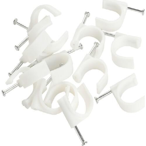 100pcs 8mm Diameter Plastic Circle Cable Nail Clips
