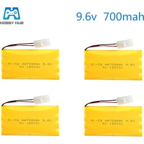 2/3/4pcs 9.6v 700mah NI-CD AA Rechargeable Battery 700 mah for remote contronl tank ship model airplane car electric toys nicd