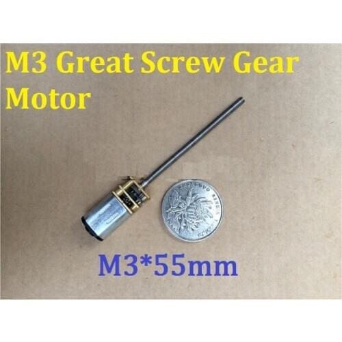 2PCS GA12YN20 M3 Great Screw Gear Motor Micro Thread Motor DIY Miniature DC Motor With 55mm Length Shaft