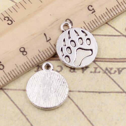 20pcs Charms Bear Paw 18x15mm Tibetan Silver Color Pendants Antique Jewelry Making DIY Handmade Craft