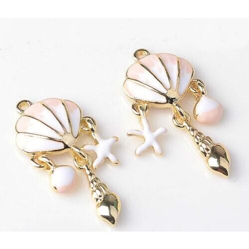 4pcs/lot Creative Alloy Pendent Ornaments Jewelry Accessories DIY Enamel Hanging Buttons for Earrings Earrings, Choker,Necklaces