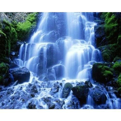 5D DIY Diamond Painting "Waterfall landscape " Embroidery Full Round Diamond Cross Stitch Rhinestone Mosaic Painting Decor