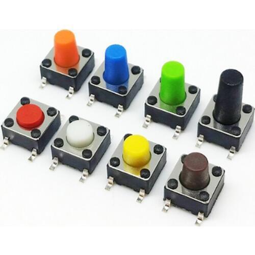 7 colour 6*6*6MM SMD touch switch micro switch button switch 6MMX6MMX6MM touch switch 4 feet Four feet button 6X6X6MM