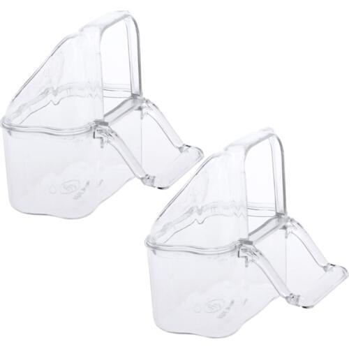 Acrylic Bird Feeder 2Pcs/Set Cage Hanging Dish Feeder Dispenser Drinker Supplies