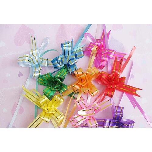 Size Small 12*208mm Pull Bows Ribbons Flower Gift Wrapping Wedding Party Decoration Pullbows multi color option wholesale