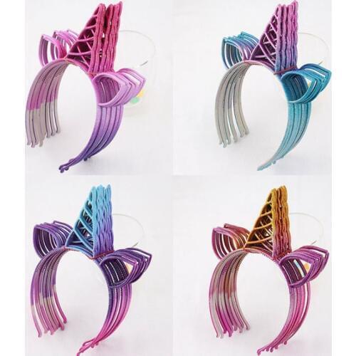 Glitter Rainbow Unicorn Headband hairband Theme Birthday Party Favor Gift Baby Shower Halloween XMAS Fancy Dress Photo Props