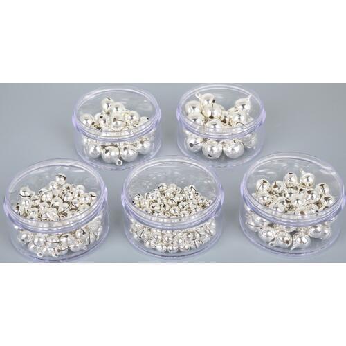 20-100pcs 6mm 8mm 10mm 12mm 14mm Silver Jingle Bells Copper Loose Beads For Festival Party Decoration/Christmas Top Quality