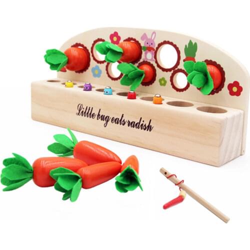 Montessori Shape Matching Wooden Toys Carrots And Vegetables Memory Game Fine Motor Training Preschool Children Educational Toys