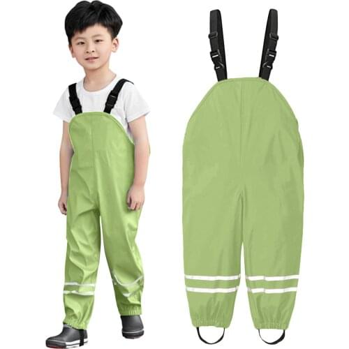1-9 Years Old Kids Rain Pants Outdoor Waterproof Rainwear Baby Boy Girl Dungarees Windproof Waterproof Mud Jumpsuit Clothes