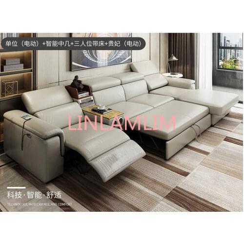 Living Room Sofa bed real genuine leather sofas salon couch electric recliner L sofa cama speaker air cleaner storage bluetooth