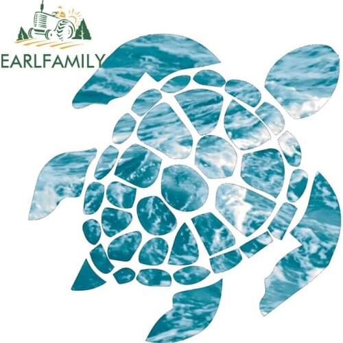 EARLFAMILY 13cm x 13cm for Turtle Auto Bumper Window Waterproof Car Stickers DIY Windshield VAN Vehicle Decal Decoration