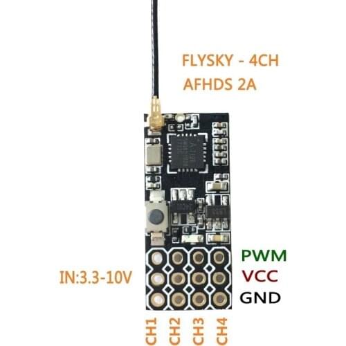 FS2A 4CH AFHDS-2A Mini Compatible Receiver PWM Output for Flysky Remote Controller i6 i6X i6S / FS-i6 FS-i6X FS-i6S Transmitter