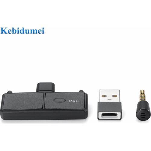 Jevudyneu Bluetooth 5.0 Audio Transmitter Adapter EDR A2DP SBC Low Latency for Switch PS4 USB Type-C 3.5mm Wireless Transmitter