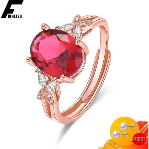 Bali Jelry Classic Women Rings 925 Silver Jewelry Oval Shape Ruby Zircon Gemstone Open Ring for Wedding Engagement Accessories