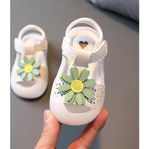 Summer Fashion Newborn Infant Baby Girls Princess Shoes Kids Toddler Sun Flower White Pink Sandals Shoes 0 1 2 3 4 7 Years Old