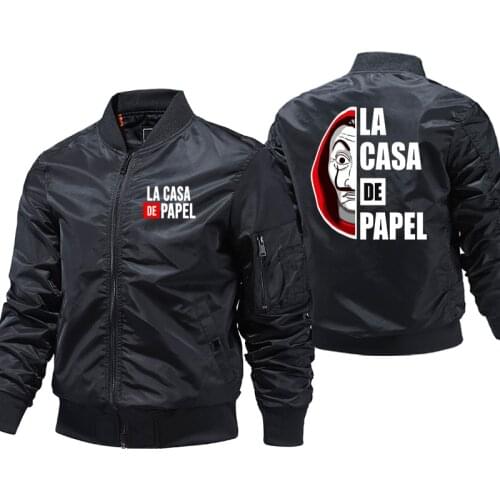 Money Heist La Casa De Papel Motorcycle Windbreaker Jacket House Of Paper Ma-1Pilot Air Mens Bomber Jacket Thicken Jackets Coats