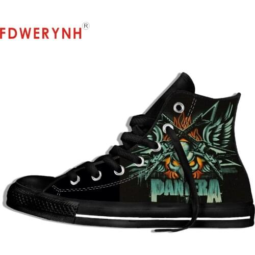 Mens Canvas Casual Shoes Metal Music Rock Band Pantera Build Your Own Customized Color Lace-up Leisures Platform Shoes